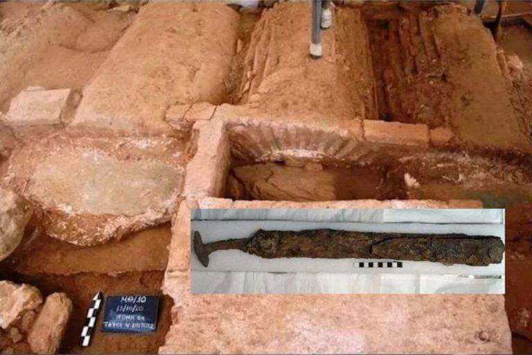 Descubren tumba de guerrero romano junto a una espada de hierro de mil 600 años