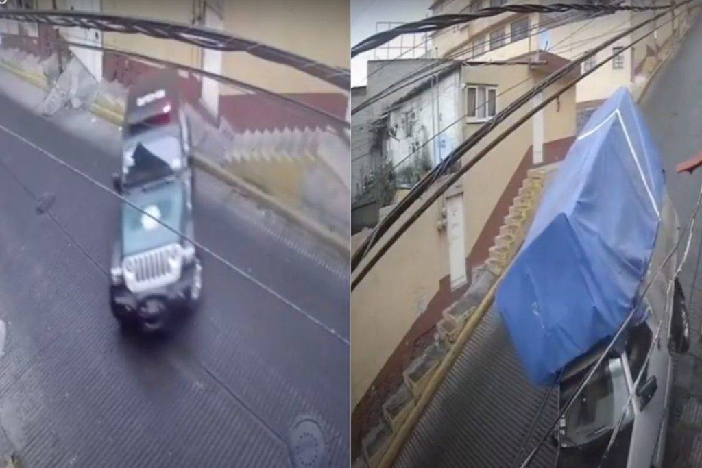 Autos y motos se enfrentan a la “resbaladiza del demonio” en calles de la CDMX