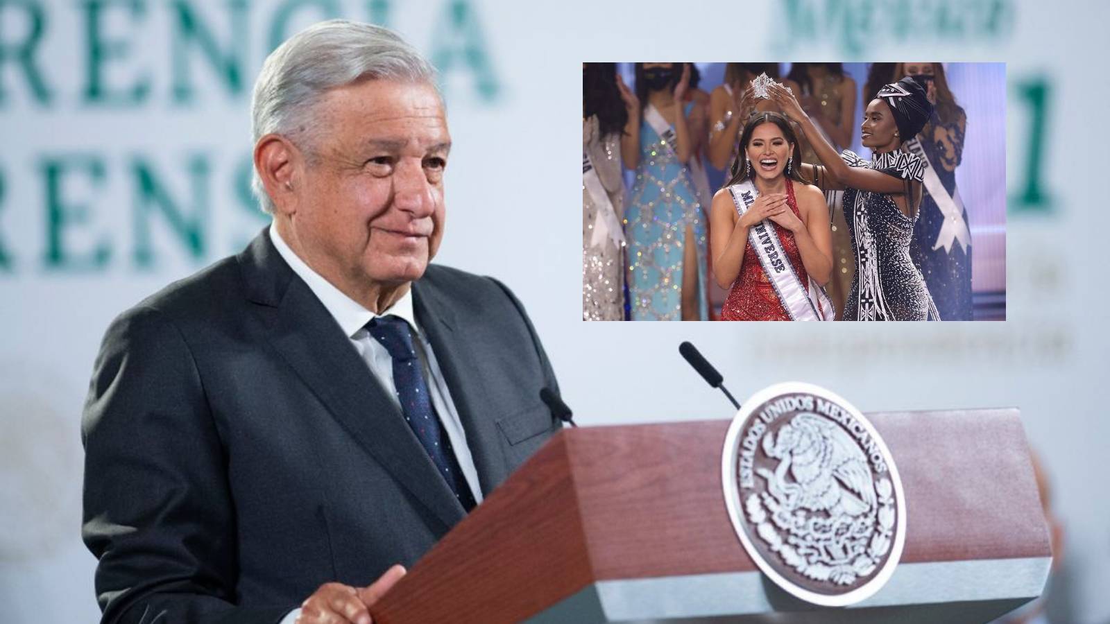 AMLO celebra triunfo de Andrea Meza como Miss Universo 2021