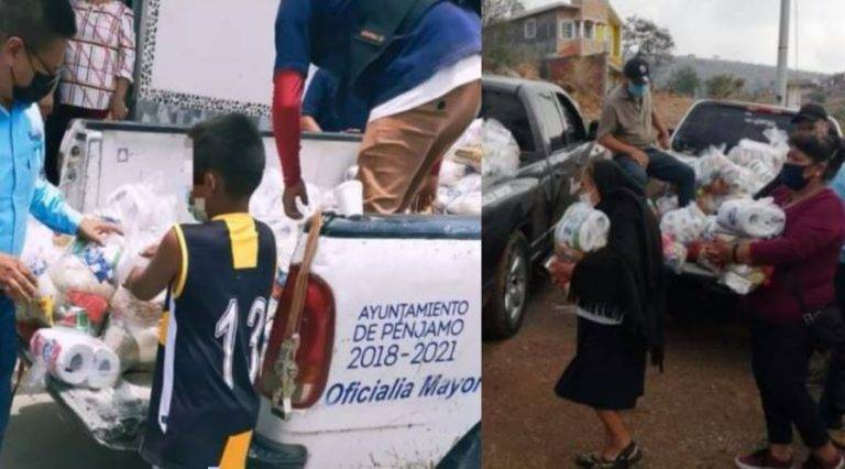 Así entregan despensas en plenas campañas en Pénjamo, Guanajuato