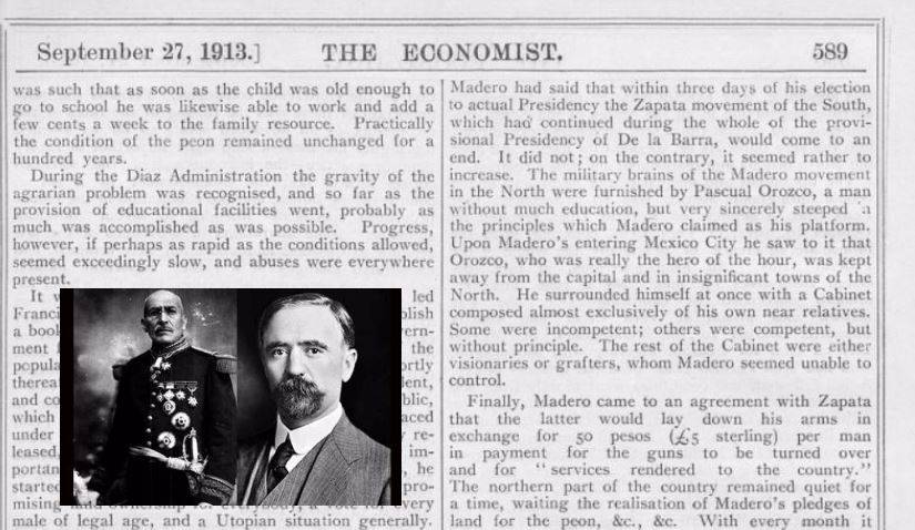 ¡No es la primera vez! The Economist favoreció golpe vs Madero y apoyó a Huerta