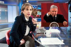 Carmen Aristegui se manifiesta contra AMLO