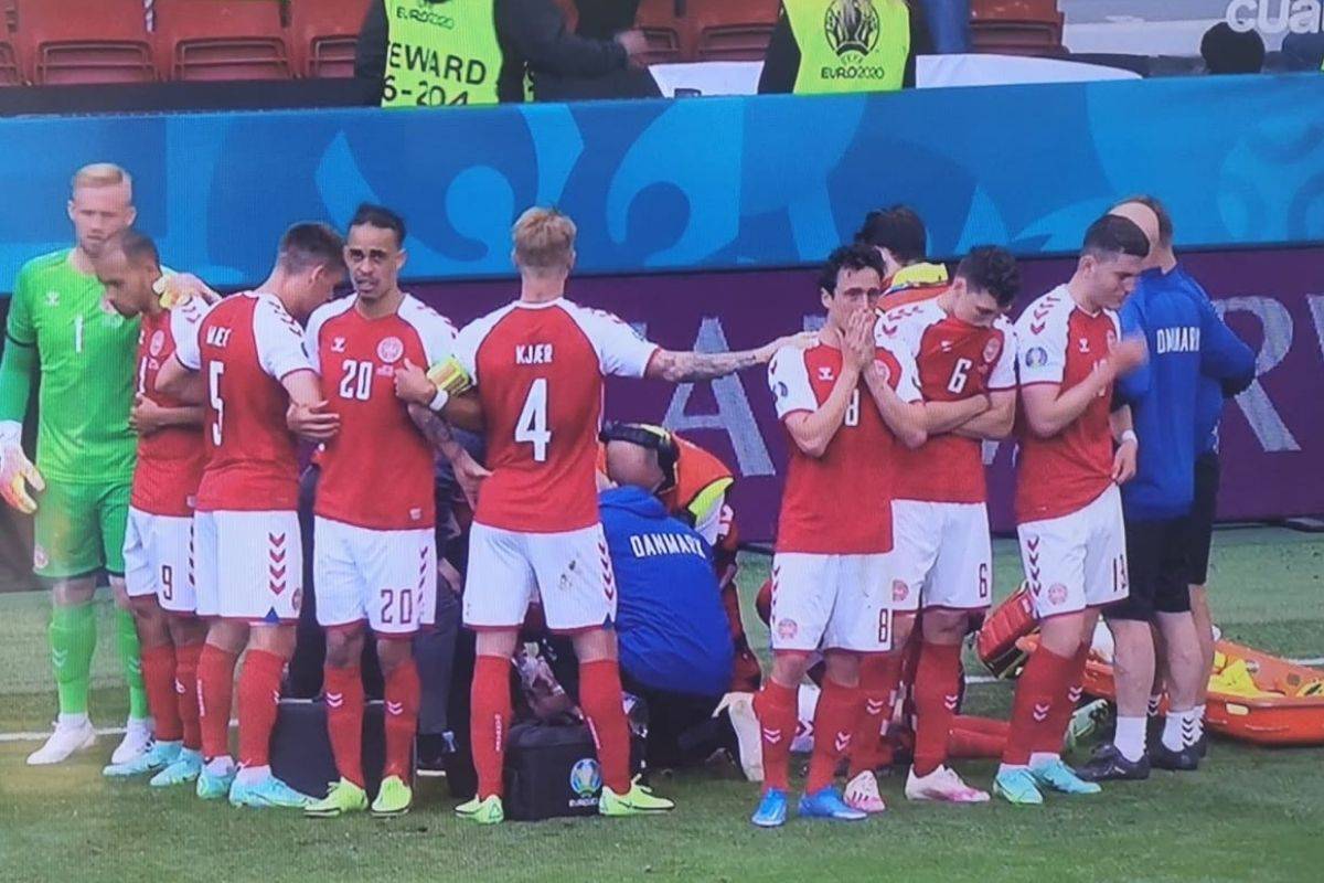 Christian Eriksen se desploma durante partido de la Eurocopa 2020