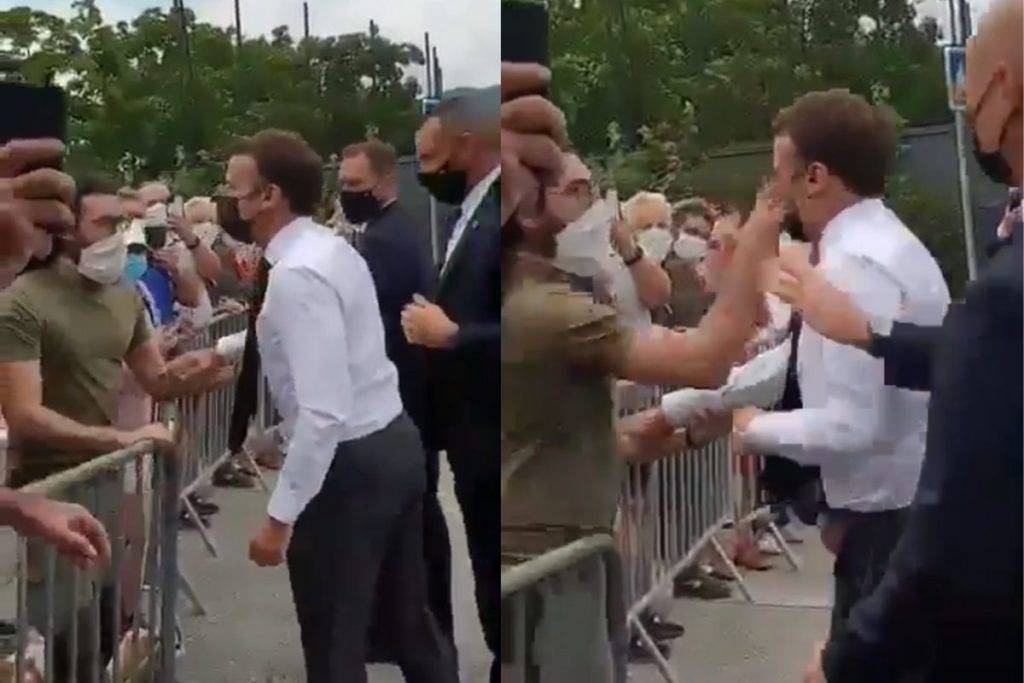 Macron es cacheteado por ciudadano