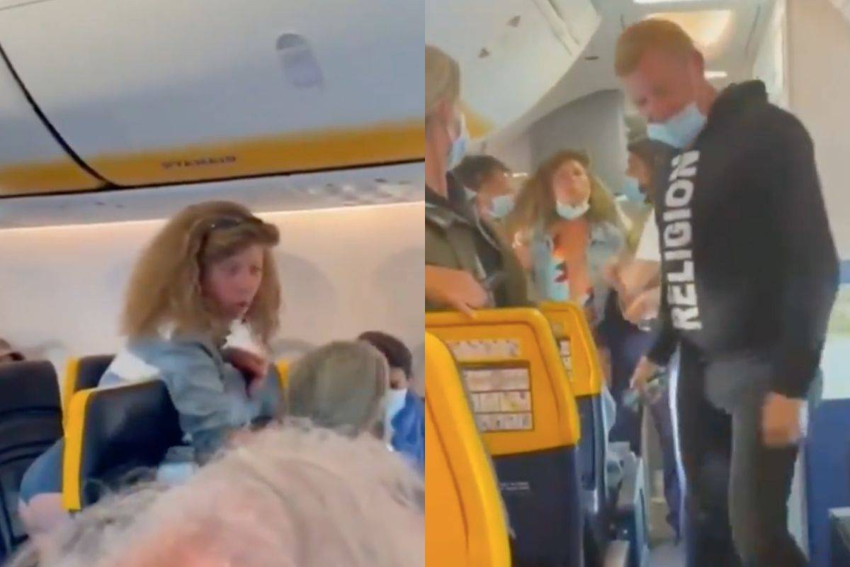 Mujer escupe y golpea a pasajeros de avión que le piden usar cubrebocas
