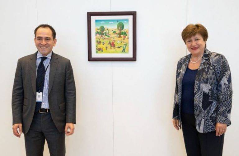 Arturo Herrera preside junta del Banco Mundial y se reúne con directora del FMI