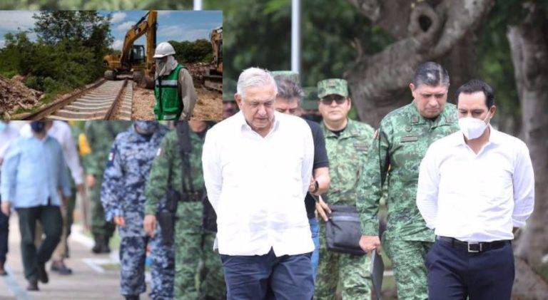 AMLO supervisa el Tren Maya en Yucatán