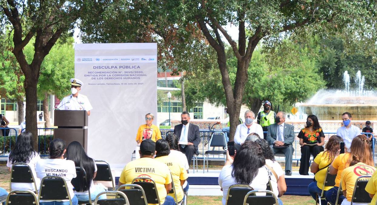 Semar ofrece disculpa pública a familiares de desaparecidos en Tamaulipas