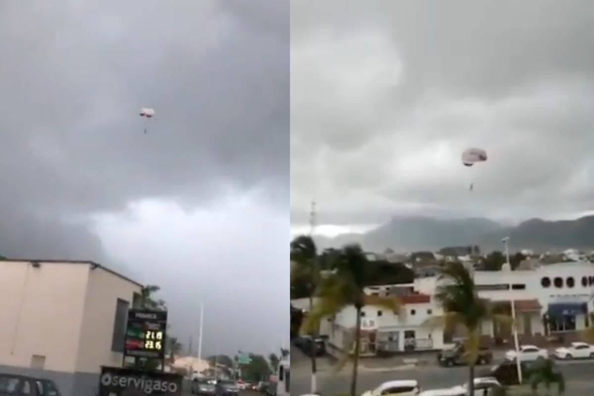 Video: Mujer cae de Parachute en Puerto Vallarta