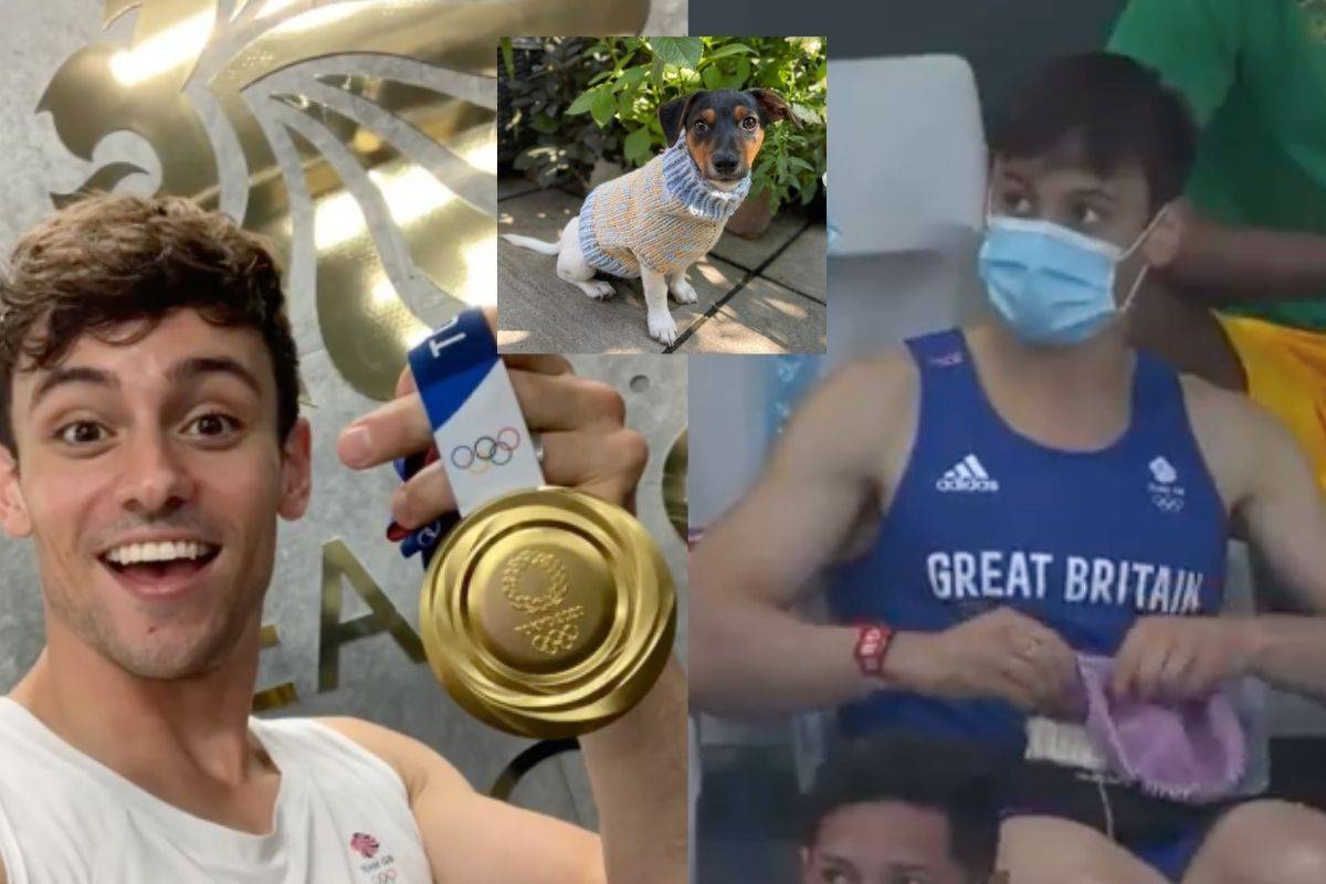 Tom Daley revela que estaba tejiendo un suéter para perros en el video que se hizo viral en Juegos Olímpicos