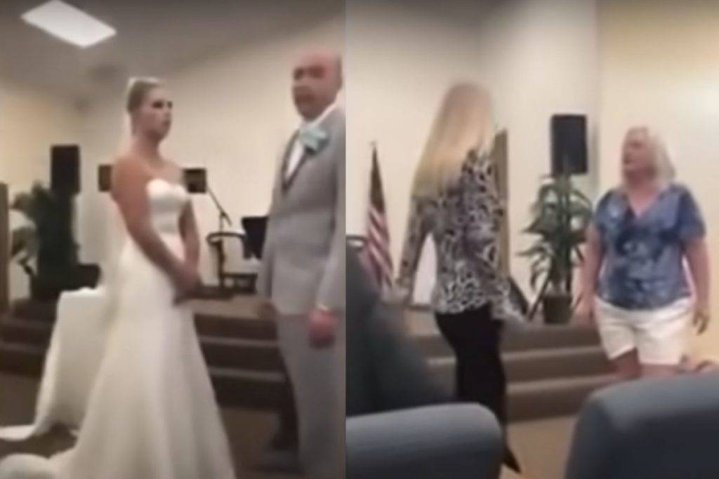 Novia discute con su suegra en plena boda