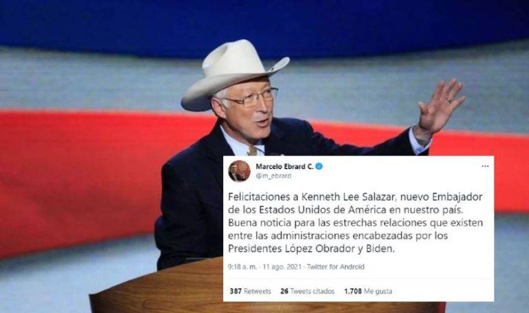 Ebrard felicita a Kenneth Lee Salazar, nuevo embajador de EU en México