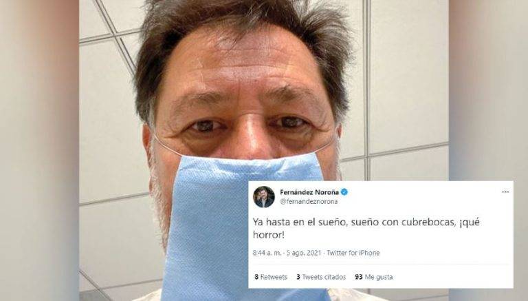 Noroña sigue recuperándose de Covid; "Ya hasta sueño con cubrebocas”