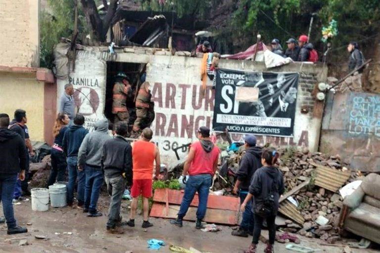 Cuatro viviendas afectadas en el deslave de Sierra de Guadalupe