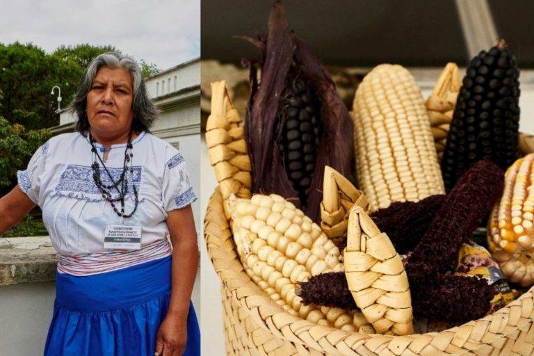 Cocinera otomí gana concurso gastronómico con atole morado