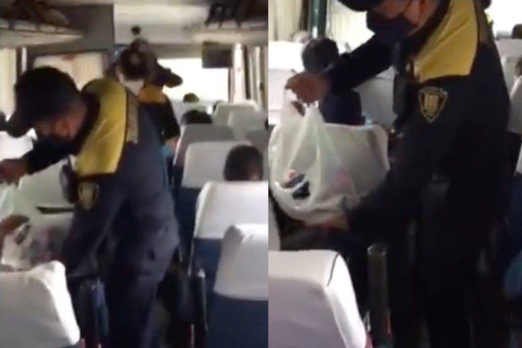 Policías de CDMX le invitan tacos y refrescos a migrantes centroamericanos