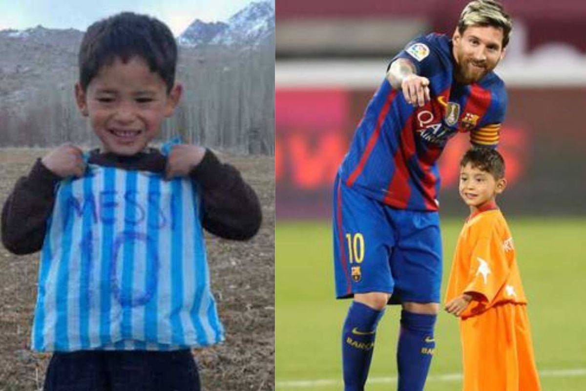 Niño que se volvió viral por camiseta de plástico de Messi pide ayuda para salir de Afganistán