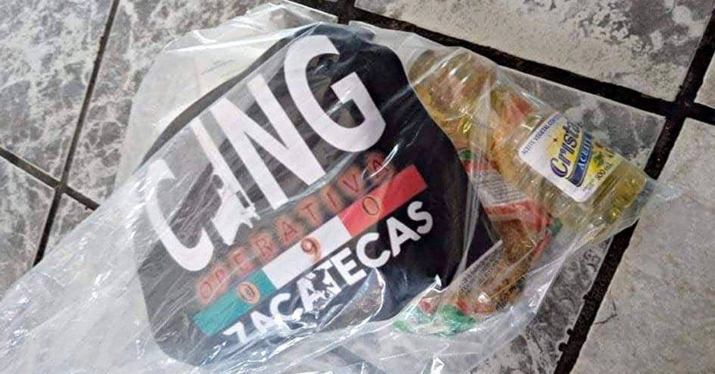 CJNG reparte despensa a afectados por las lluvias en Zacatecas
