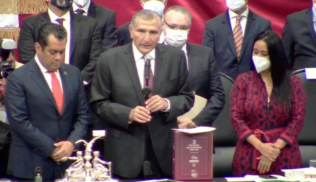 Adán Augusto entrega Tercer Informe de Gobierno en la Cámara de Diputados