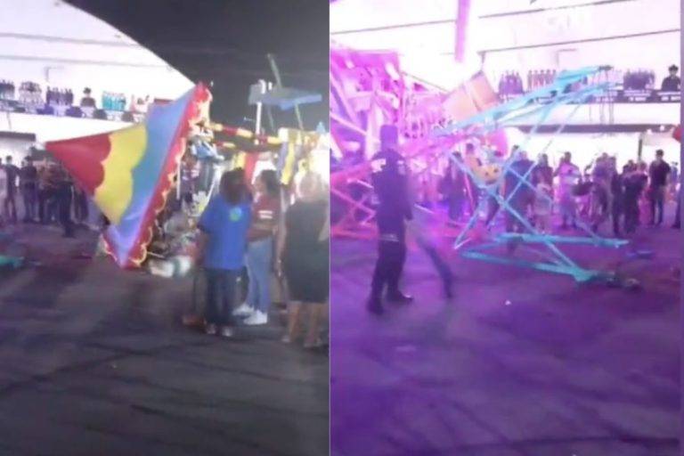 Juego mecánico se desplomó y dejó varios heridos en feria de Nuevo León