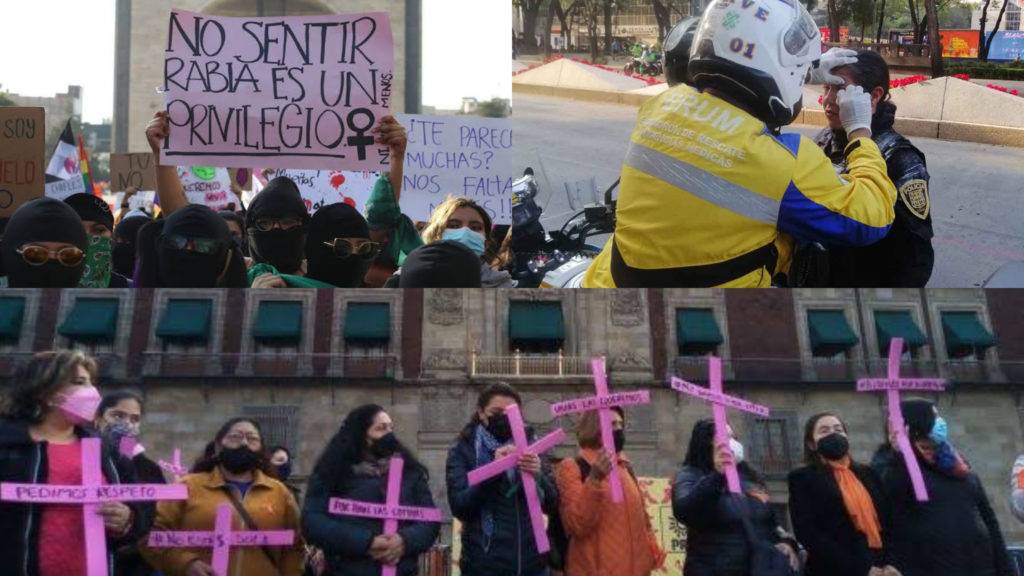 Cinco policías de la CDMX lesionadas en marcha 25N