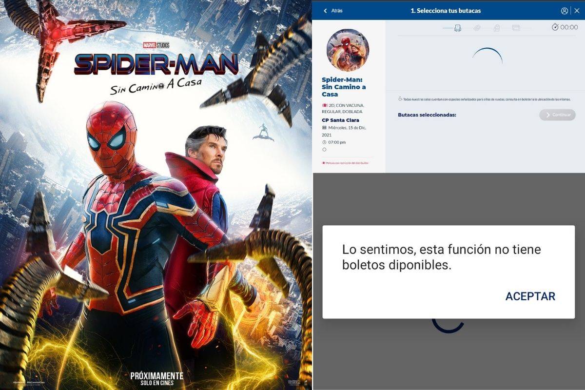 Páginas de Cinepolis y Cinemex colapsan por preventa de Spider-Man No Way  home; usuarios enfurecen - RegeneraciónMX