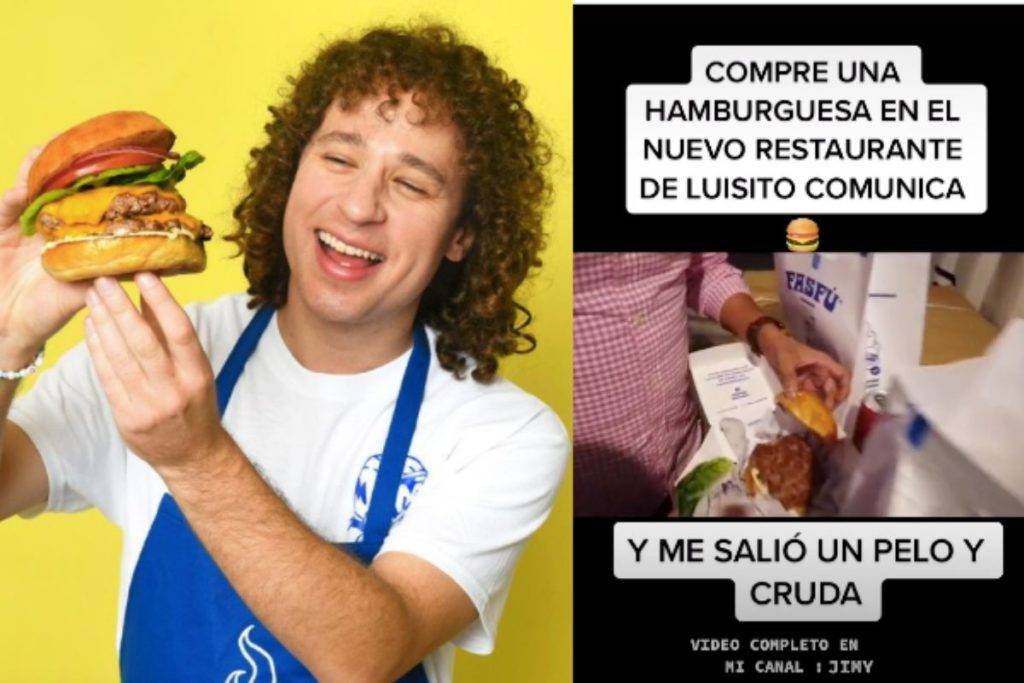 Usuarios se quejan de carne cruda y pelos en el restaurante de Luisito Comunica