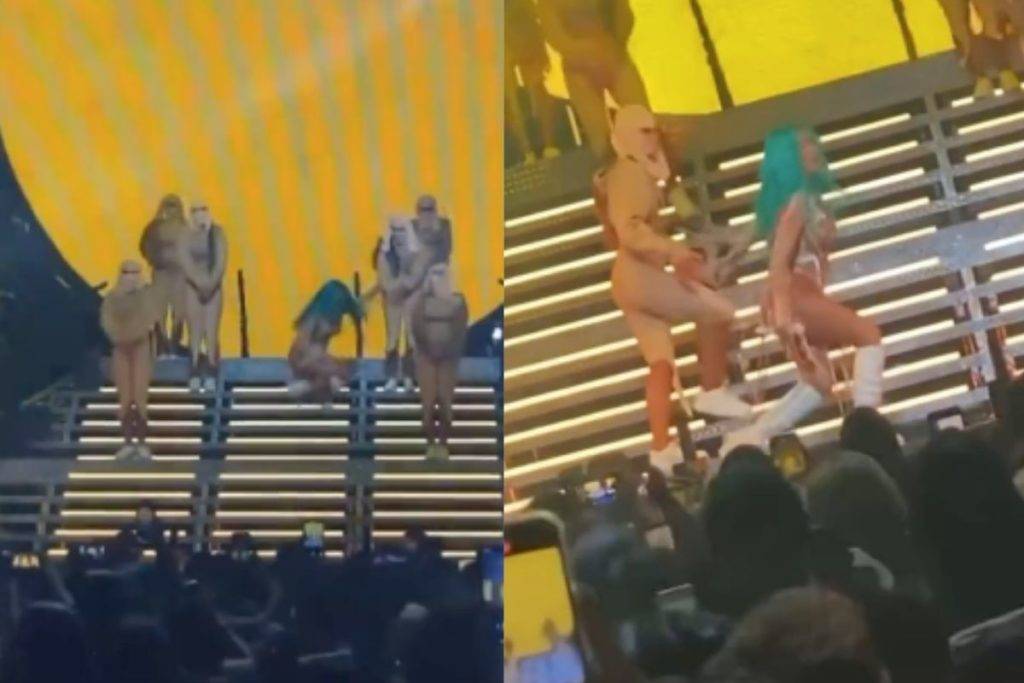 Karol G sufre aparatosa caída durante concierto