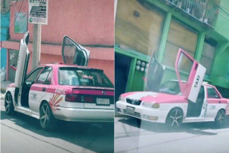 Captan taxi con puertas como Lamborghini y lo bautizan como ‘Lambotsuru’
