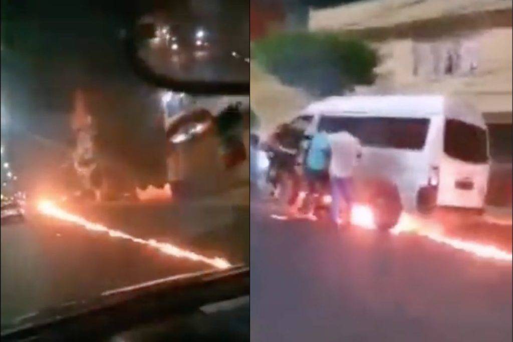 Chófer de combi arrastró a moto para evitar asalto en Neza