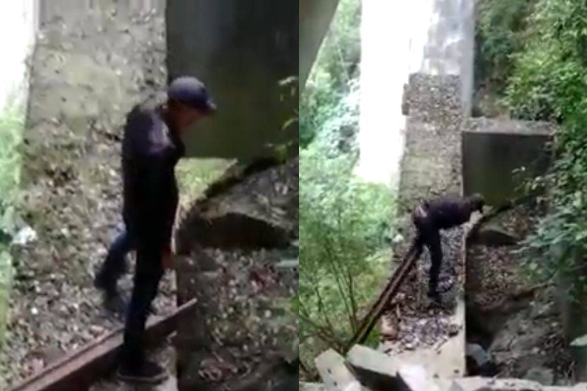 Joven sobrevive tras caer de un puente de 30 metros en Veracruz