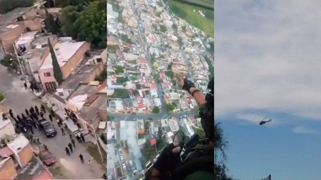 Video: Helicóptero capta enfrentamiento entre policías y civiles en Tlaquepaque