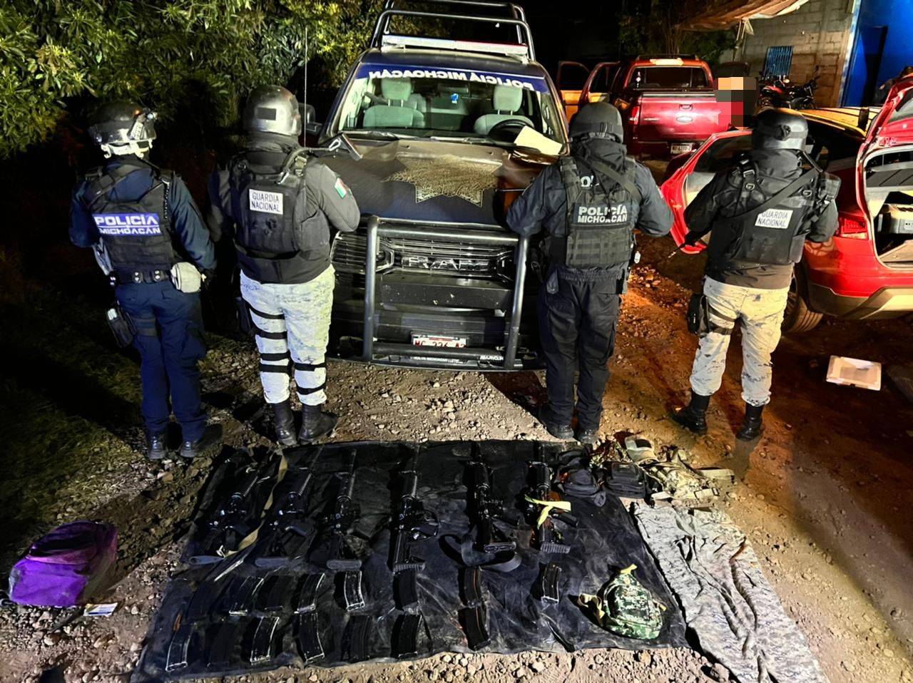 Guardia Nacional detiene a 9 sujetos en Michoacán con armas de alto poder