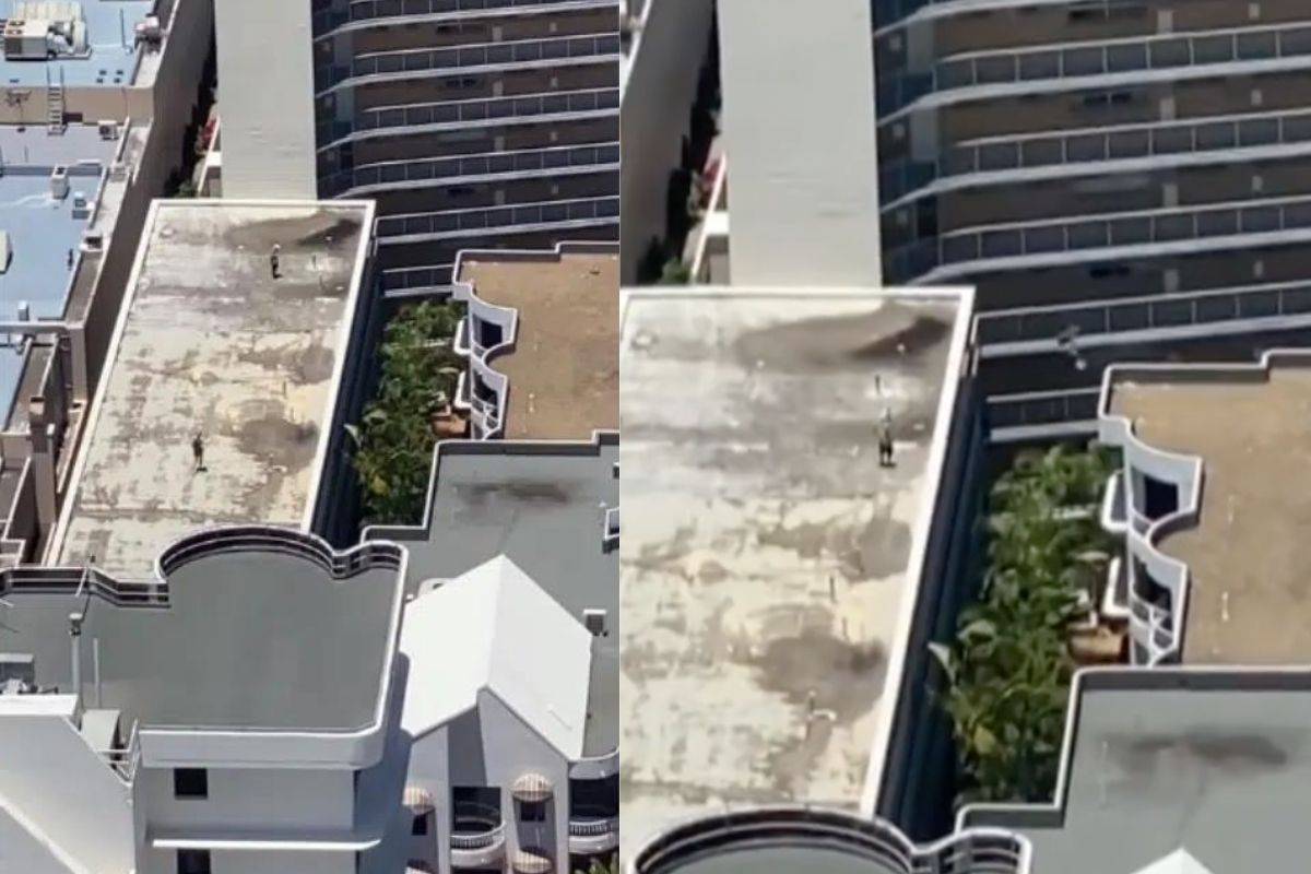 Hombre salta entre dos edificios de 12 metros de altura