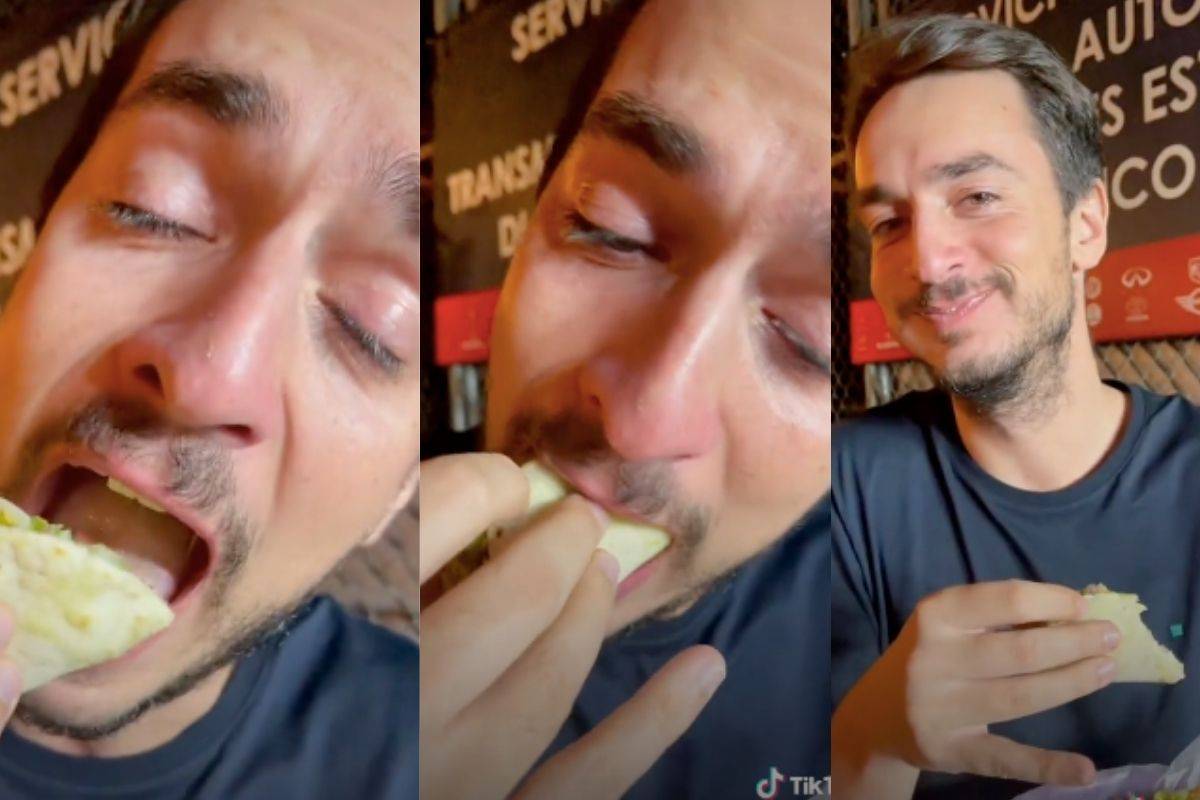 Extranjero se viraliza tras llorar al probar los tacos por primera vez