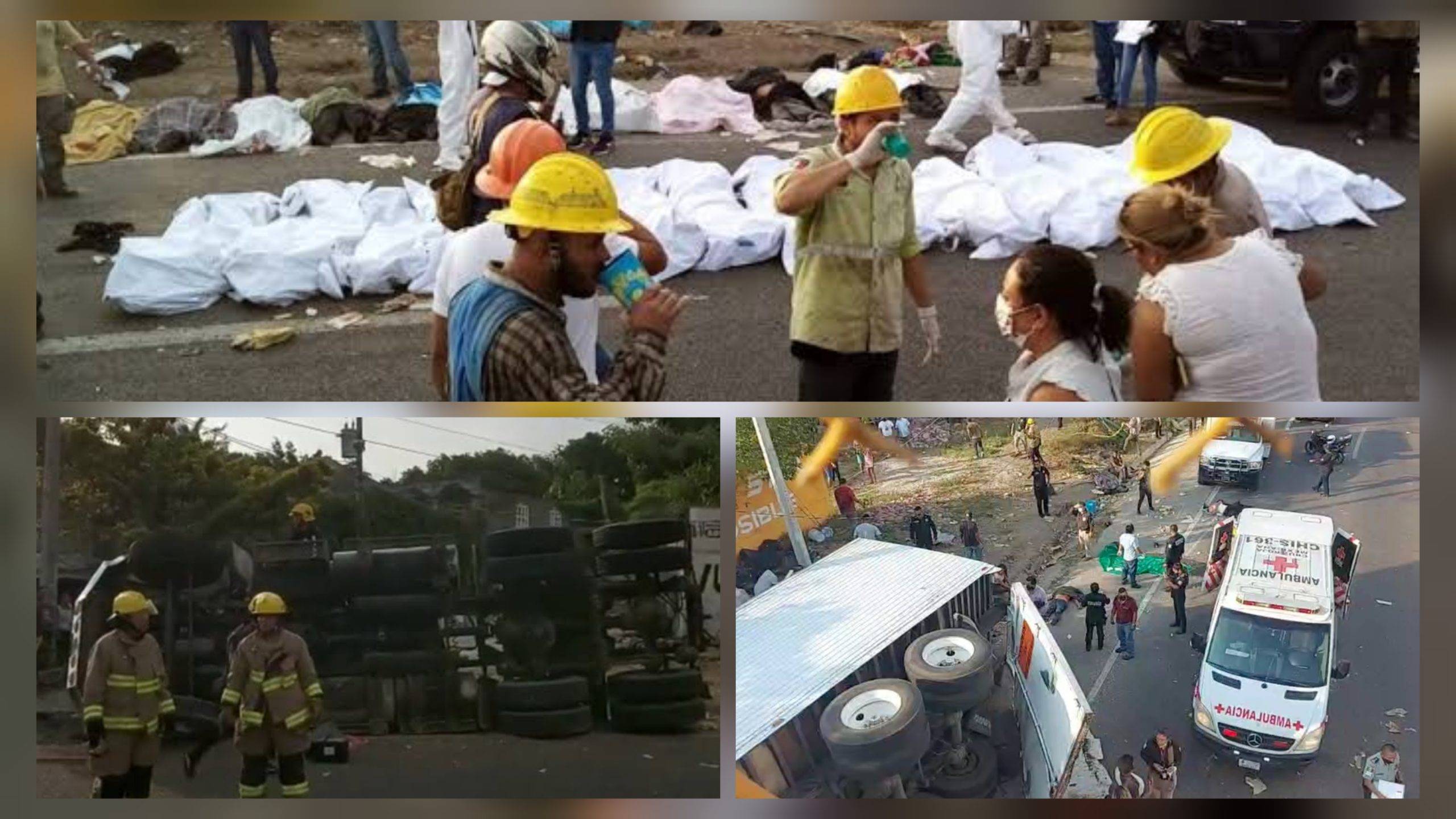 Vuelca tráiler que transportaba migrantes en carretera de Chiapas; reportan 49 muertos