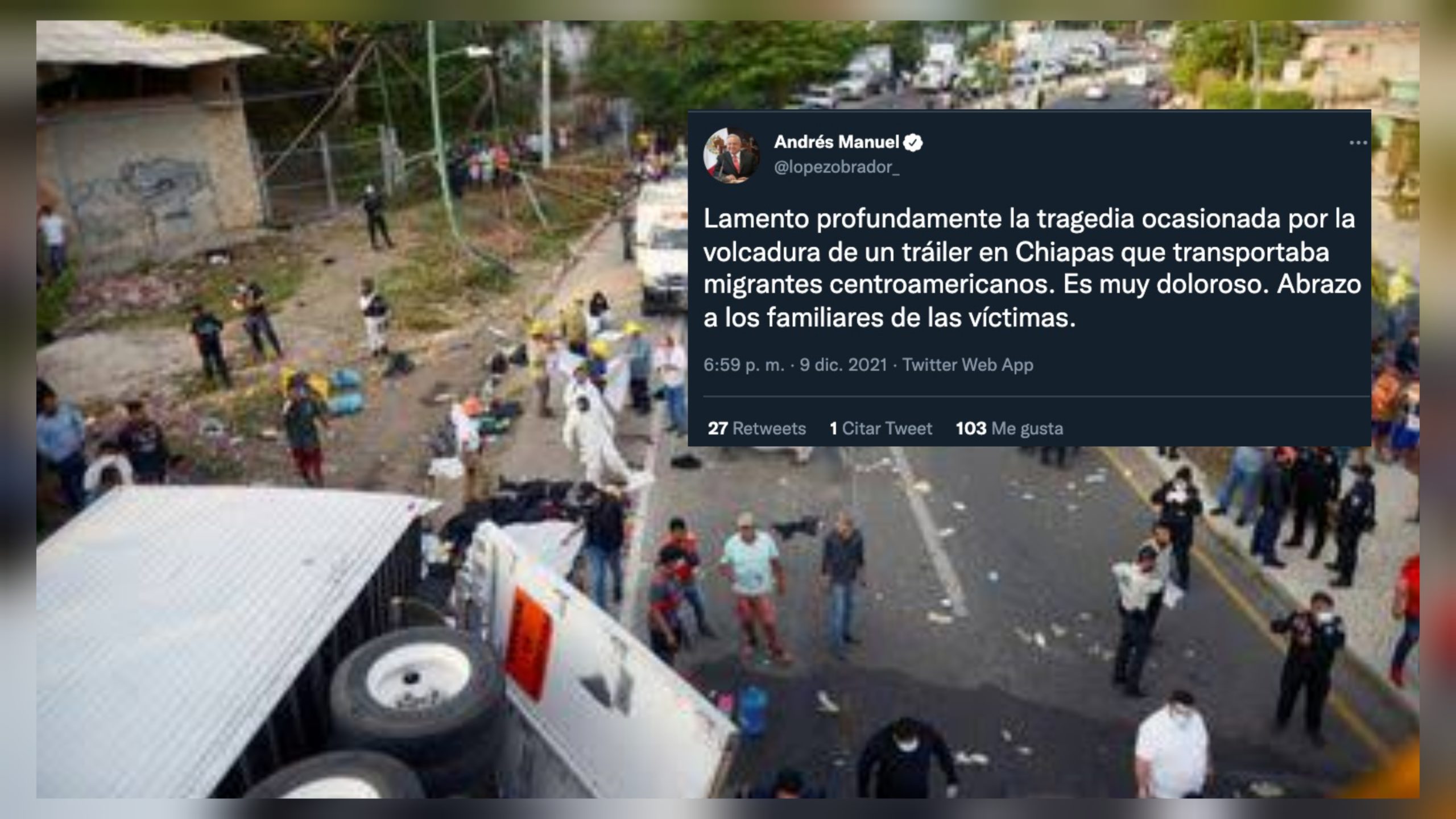 “Es muy doloroso”; AMLO por accidente en Chiapas donde reportan 49 muertos