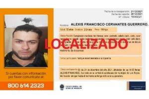 Alexis Cervantes, localizado vivo