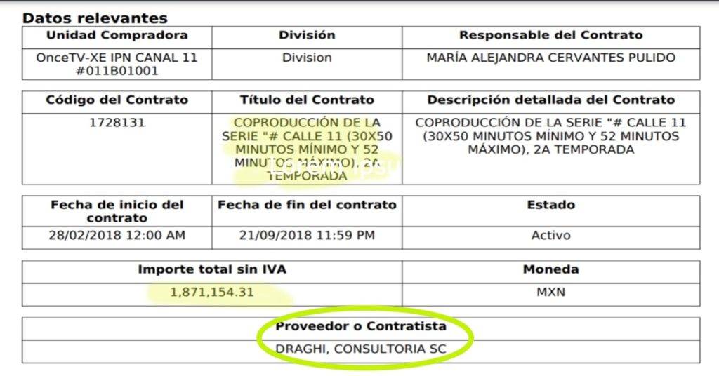 Ricardo Raphael, sobrino de Miguel de la Madrid, recibió sumas millonarias con Draghi Consultoría S.C. que firmó contratos en 2013 con el Senado y Canal 11.