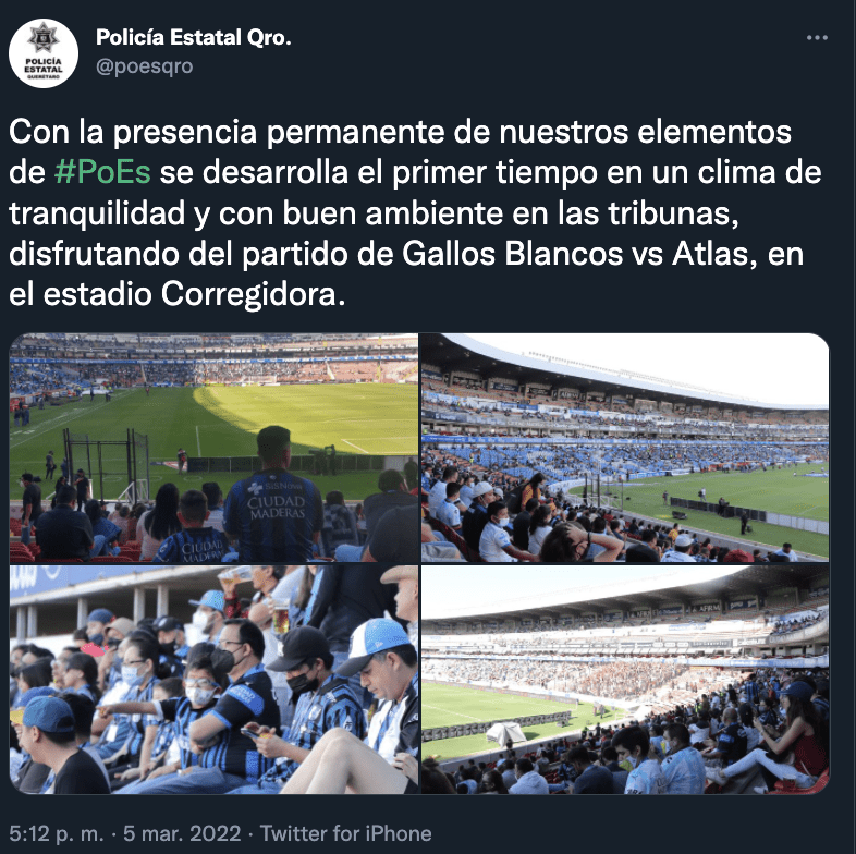 Una de las grandes interrogantes que ha dejado la trifulca en el estadio Corregidora de Querétaro es el actuar de la policía municipal y estatal, sin embargo los usuarios al encuentro develaron la realidad.