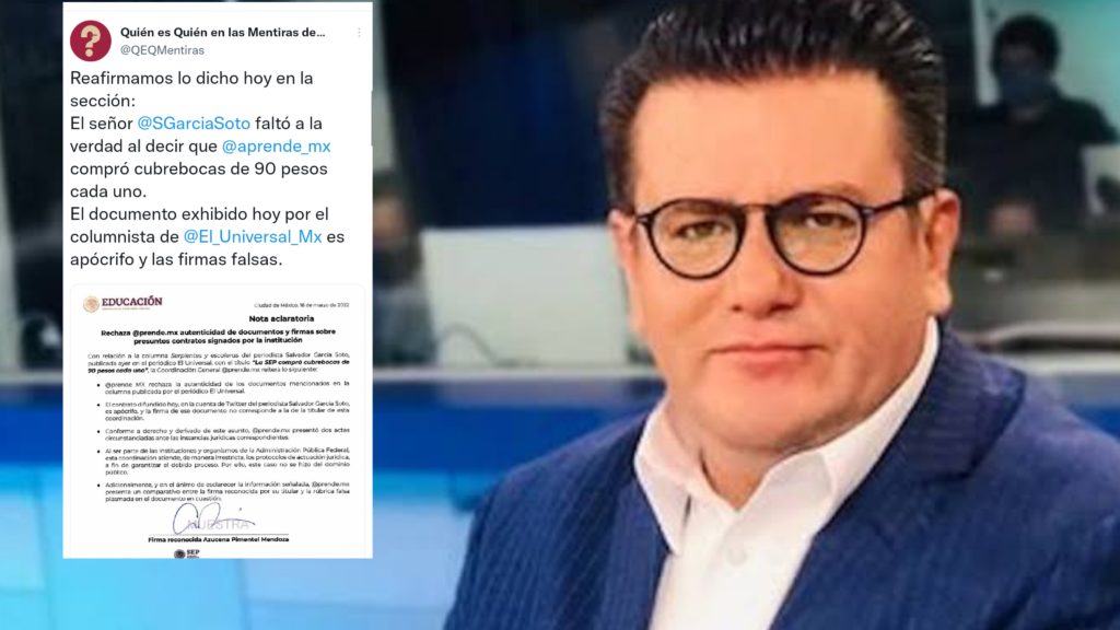 Miente García Soto; usa documentos falsos para justificar su golpeteo al gobierno de AMLO