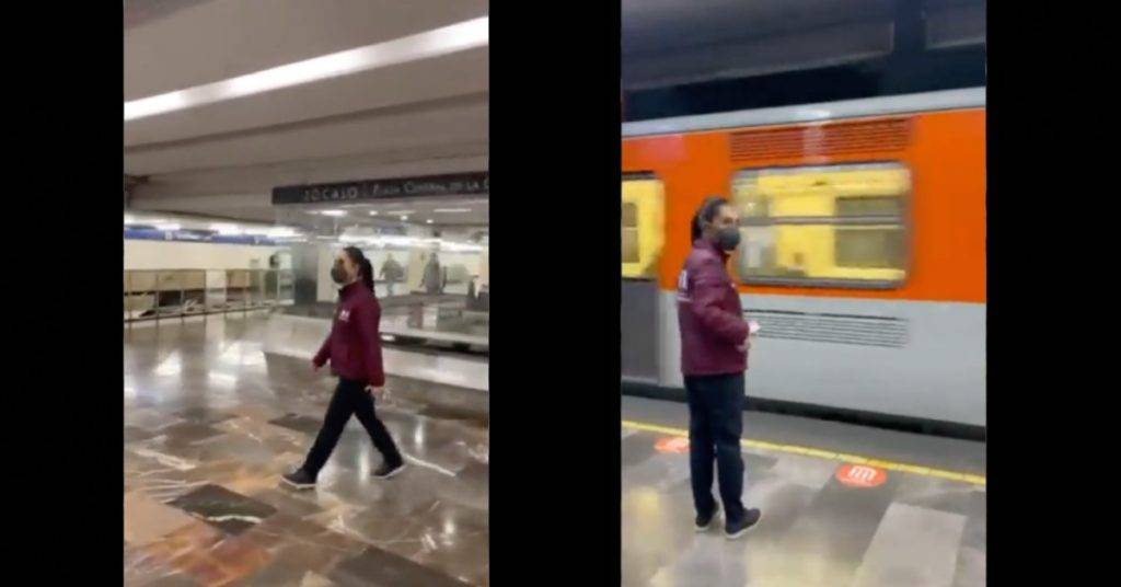 La Jefa de Gobierno Claudia Sheinbaum viajó a través de la Línea 2 del metro para supervisar su funcionamiento luego de que se registrara un corto circuito que afectó la operación entre las estaciones Xola y Villa de Cortés 