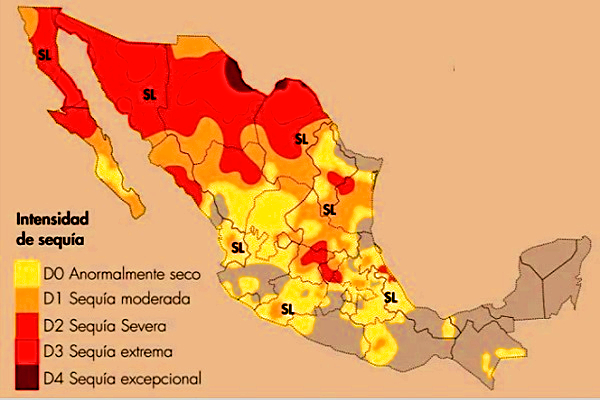 Incremento de sequía en México