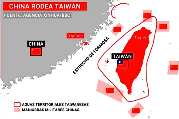 China rodea a Taiwán