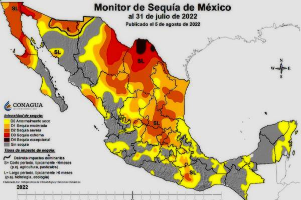Ligera reducción de sequía en México