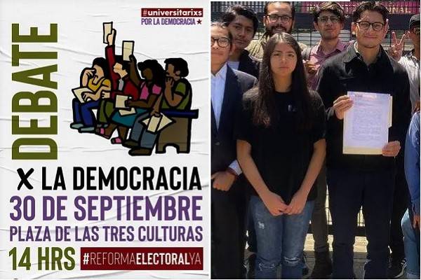Jóvenes emplazan al INE a debate público en la Plaza de las Tres Culturas