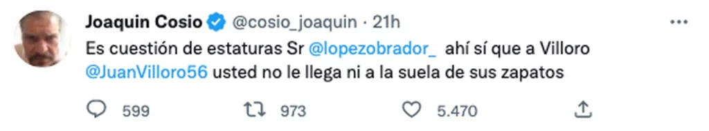 El presidente AMLO señaló que el llamado "Cochiloco" Joaquín Cosío se suma al debate de la vida pública pero que no con base en mentiras.
