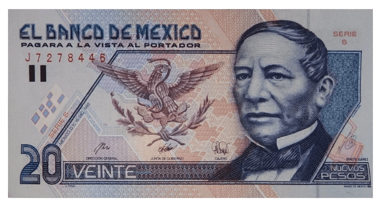 Billete de 20 pesos con imagen de Benito Juárez vale hasta 80 mil pesos -  RegeneraciónMX