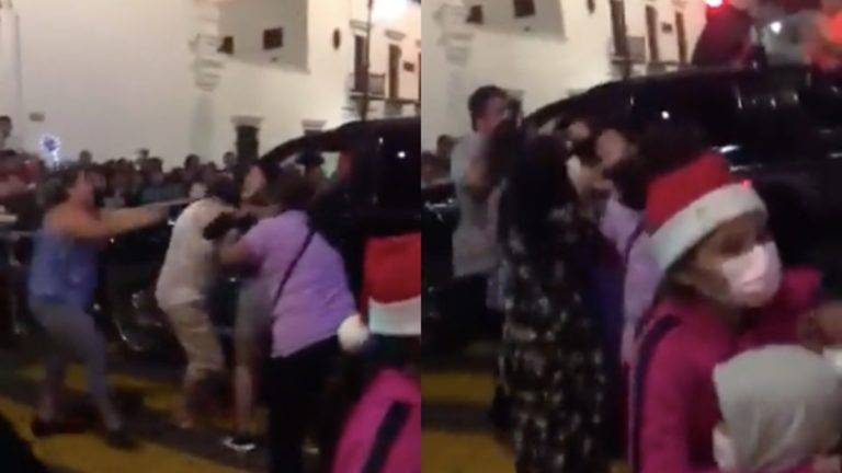Desfile navideño en Veracruz termina en pelea campal
