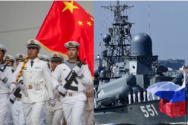 Cruceros lanzamisiles y destructores en maniobras conjuntas China-Rusia